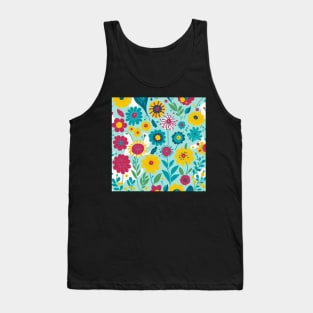 Whimsy Floral Fiesta Pattern Tank Top